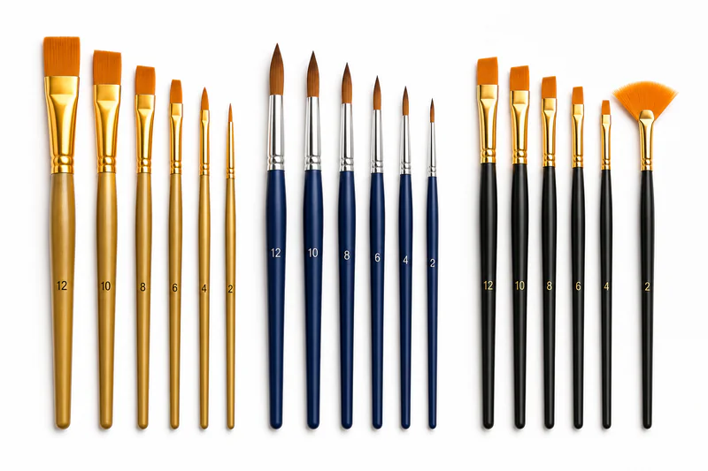 Brushes component for painting set programs