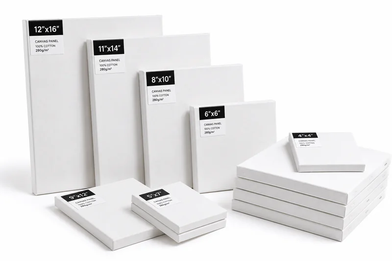 Canvas panels component for retail painting sets