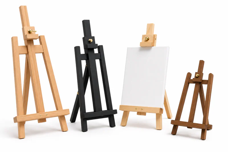 Small easel component for tabletop painting sets