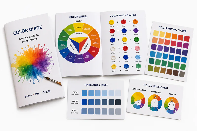 Color guide component for beginner painting set programs