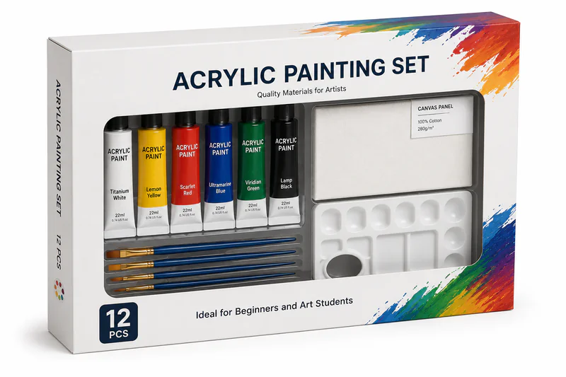 Window box packaging option for retail painting sets