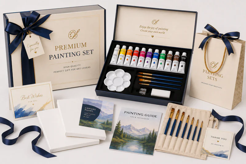 Gift painting set for seasonal retail and creative programs