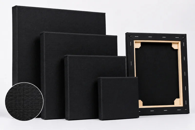 Black stretched canvas for specialty painting and retail programs