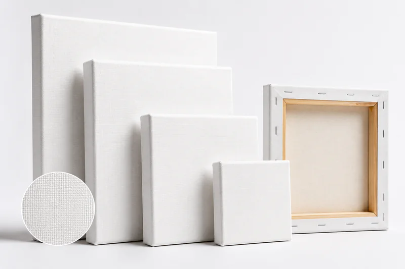 Cotton stretched canvas for wholesale and retail art supply programs