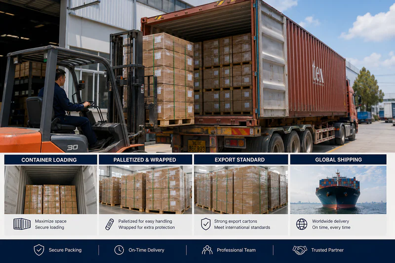 Stretched canvas products prepared for export